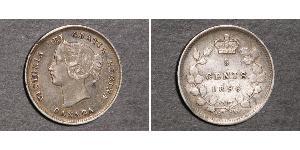 5 Cent Canada Argento Vittoria (1819 - 1901)