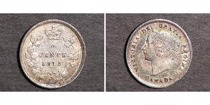 5 Cent Canada Argento Vittoria (1819 - 1901)