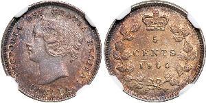 5 Cent Canada Argento Vittoria (1819 - 1901)