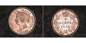 5 Cent Canada Argento Vittoria (1819 - 1901)