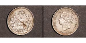 5 Cent Canada Argento Vittoria (1819 - 1901)