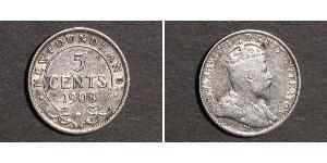 5 Cent Canada Argento Edoardo VII (1841-1910)