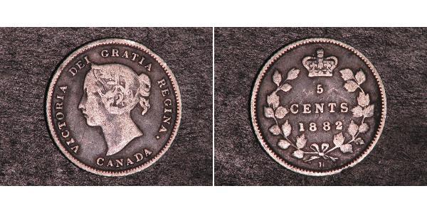 5 Cent Canada Argento Vittoria (1819 - 1901)