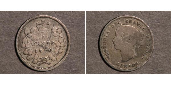 5 Cent Canada Argento Vittoria (1819 - 1901)