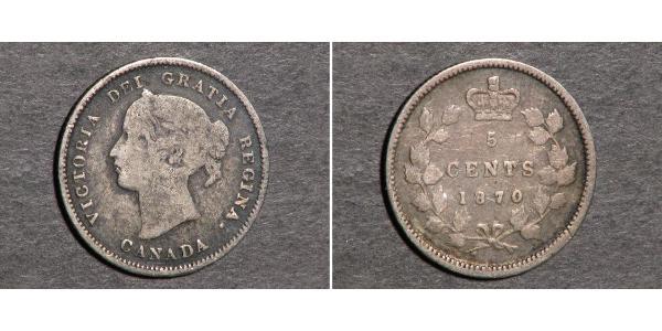 5 Cent Canada Argento Vittoria (1819 - 1901)