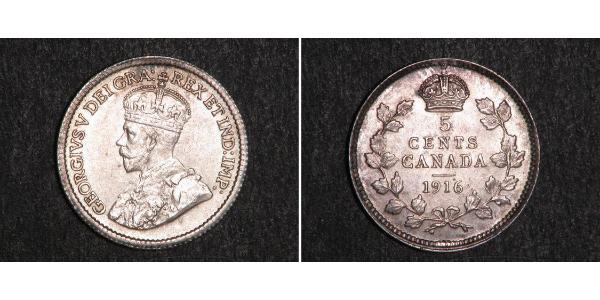 5 Cent Canada Argento Giorgio V (1865-1936)