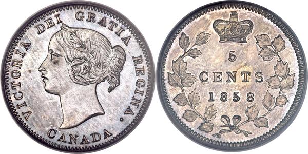 5 Cent Canada Argento Vittoria (1819 - 1901)