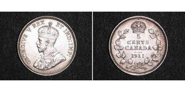 5 Cent Canada Argento Giorgio V (1865-1936)