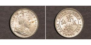 5 Cent Hong Kong Argento Edoardo VII (1841-1910)