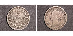 5 Cent Terranova e Labrador Argento Vittoria (1819 - 1901)