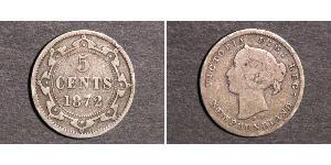 5 Cent Terranova e Labrador Argento Vittoria (1819 - 1901)