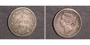 5 Cent Terranova e Labrador Argento Vittoria (1819 - 1901)