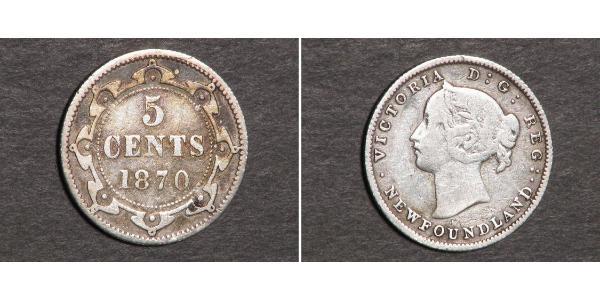 5 Cent Terranova e Labrador Argento Vittoria (1819 - 1901)