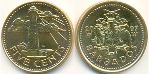 5 Cent Barbados Brass 