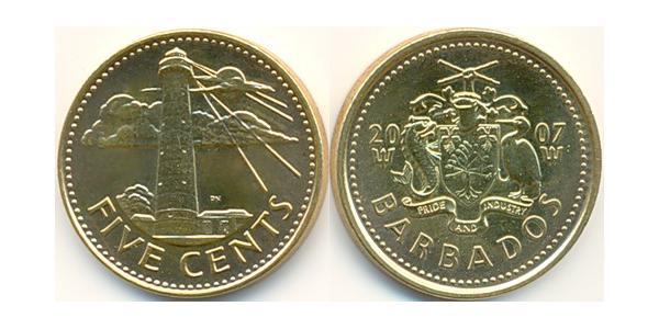5 Cent Barbados Brass 