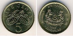 5 Cent Singapore Brass 