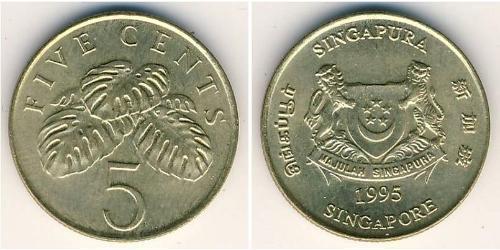 5 Cent Singapur Bronce 