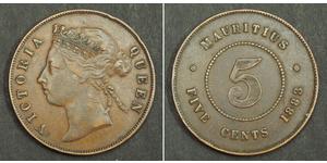 5 Cent Maurice Bronze Victoria (1819 - 1901)