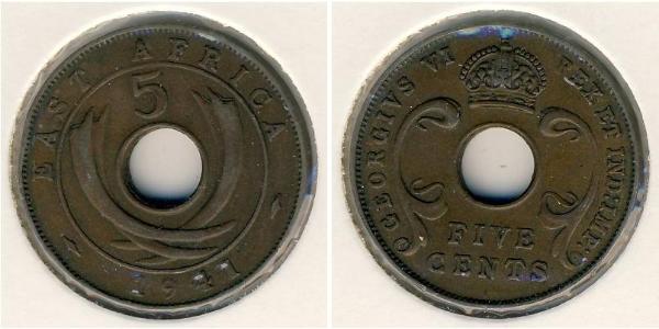 5 Cent Africa orientale Bronzo 