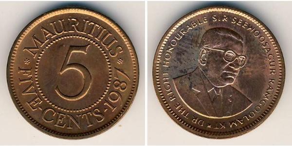 5 Cent Mauritius Bronzo 