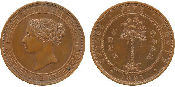 5 Cent Sri Lanka/Ceylon Copper Victoria (1819 - 1901)