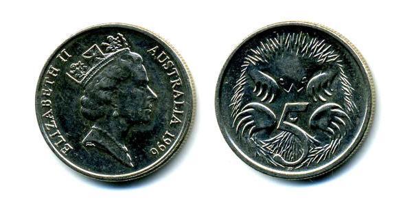 5 Cent Australia (1939 - ) Copper/Nickel Elizabeth II (1926-2022)