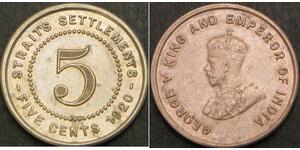 5 Cent Straits Settlements (1826 - 1946) Copper/Nickel George V of the United Kingdom (1865-1936)