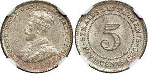 5 Cent Straits Settlements (1826 - 1946) Copper/Nickel George V of the United Kingdom (1865-1936)