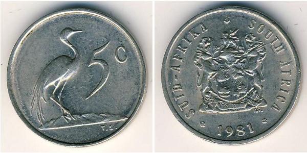 5 Cent Afrique du Sud Cuivre/Nickel 