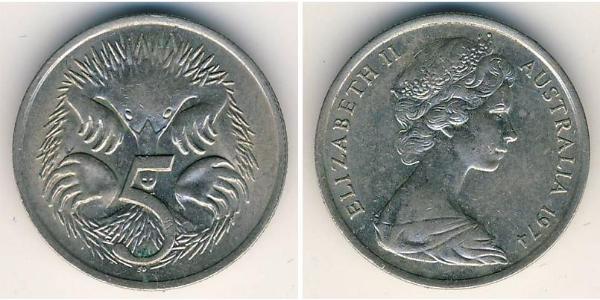 5 Cent Australie (1939 - ) Cuivre/Nickel Elizabeth II (1926-2022)