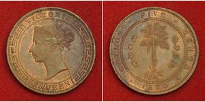 5 Cent Sri Lanka Kupfer Victoria (1819 - 1901)