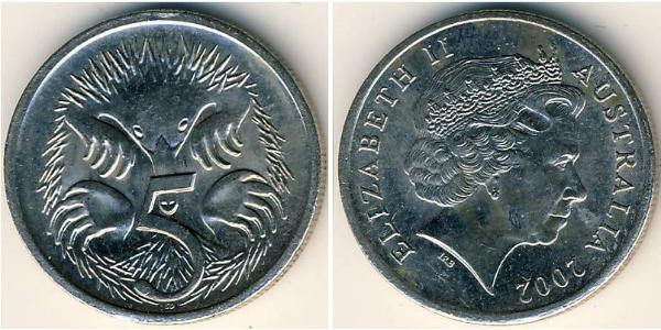 5 Cent Australien (1939 - ) Kupfer/Nickel Elizabeth II (1926-2022)