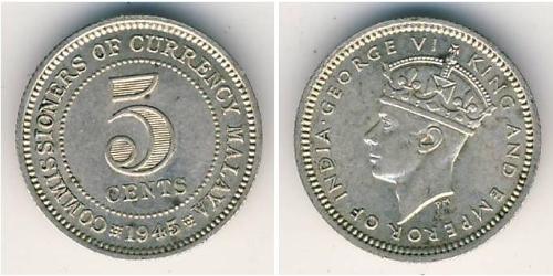 5 Cent Federated Malay States (1895 - 1946) Kupfer/Nickel Georg VI (1895-1952)