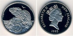 5 Cent Neuseeland Kupfer/Nickel Elizabeth II (1926-2022)