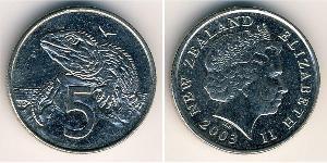 5 Cent Neuseeland Kupfer/Nickel Elizabeth II (1926-2022)