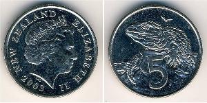 5 Cent Neuseeland Kupfer/Nickel Elizabeth II (1926-2022)