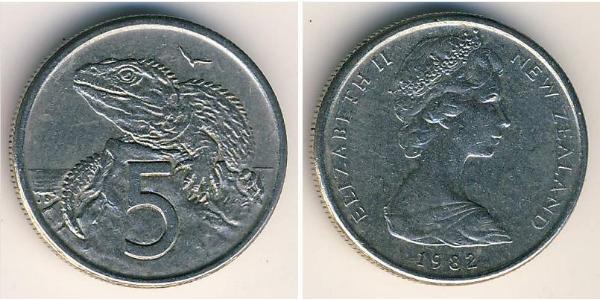 5 Cent Neuseeland Kupfer/Nickel Elizabeth II (1926-2022)