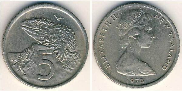 5 Cent Neuseeland Kupfer/Nickel Elizabeth II (1926-2022)