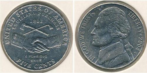 5 Cent Vereinigten Staaten von Amerika (1776 - ) Kupfer/Nickel Thomas Jefferson (1743-1826)