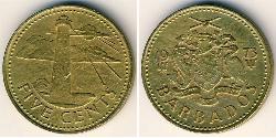 5 Cent Barbados Latón 