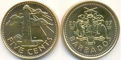5 Cent Barbados Messing 