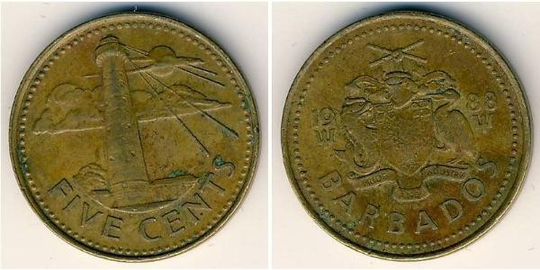 5 Cent Barbados Messing 