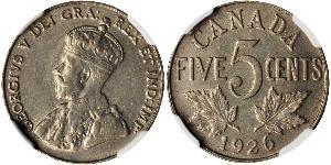 5 Cent Canada Nichel Giorgio V (1865-1936)