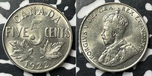 5 Cent Canada Nichel Giorgio V (1865-1936)