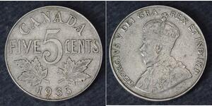 5 Cent Canada Nichel Giorgio V (1865-1936)