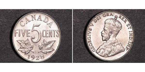 5 Cent Canada Nichel Giorgio V (1865-1936)