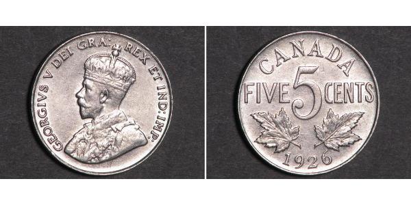 5 Cent Canada Nichel Giorgio V (1865-1936)