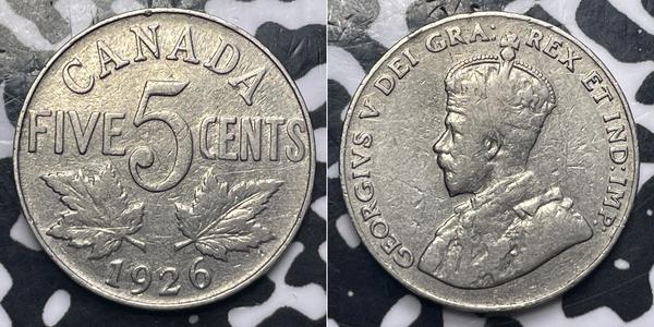 5 Cent Canada Nichel Giorgio V (1865-1936)