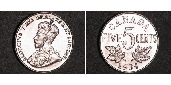 5 Cent Canada Nichel Giorgio V (1865-1936)