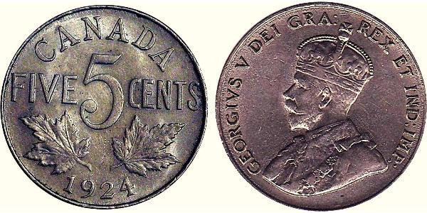 5 Cent Canada Nickel George V (1865-1936)